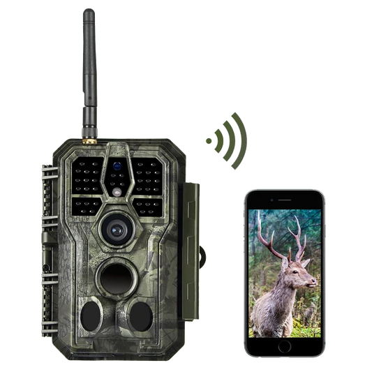 Bluetooth WIFI 64MP 1296P Trail Cameras for Wildlife Observing & Home or Backyard Security Night Vision Motion Activated Waterproof | A280W Matte Olive Drab