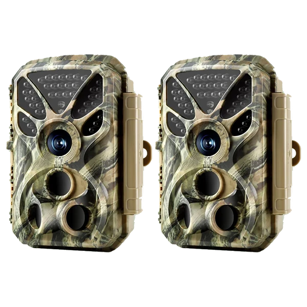 2-Pack Trail Camera 4K 30fps Video 64MP Photo, 100ft Night Vision Game Cam, 0.1s Trigger Speed IP66 Waterproof for Wildlife Monitoring | T326 Matte Olive Drab