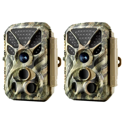 2-Pack Trail Camera 4K 30fps Video 64MP Photo, 100ft Night Vision Game Cam, 0.1s Trigger Speed IP66 Waterproof for Wildlife Monitoring | T326 Matte Olive Drab