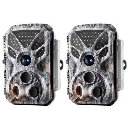 2-Pack 4K 30fps Video 32MP Photo Trail Camera, 100ft Night Vision Game Cam, 0.1s Trigger Speed IP66 Waterproof for Backyard Security |  T326 Driftwood Bark