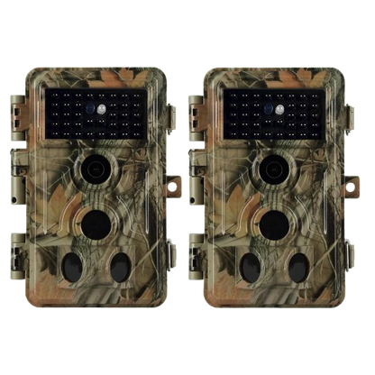 2-Pack Stealthy Trail Game Cameras 64MP 1296P 2K Video for Wildlife Deer Observation & Home Security Waterproof No Glow Motion Activated | A262 Matte Olive Drab
