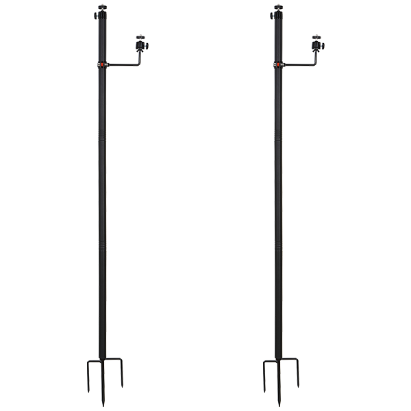 4.7 Ft Trail Camera Stake for 2 Devices, Heavy Duty Game Cam Mounting Post with 360° Rotatable 1/4" Ball Head Mount Stand