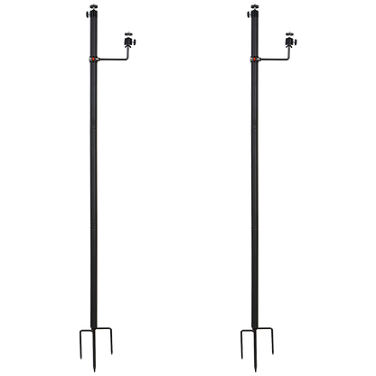 4.7 Ft Trail Camera Stake for 2 Devices, Heavy Duty Game Cam Mounting Post with 360° Rotatable 1/4" Ball Head Mount Stand