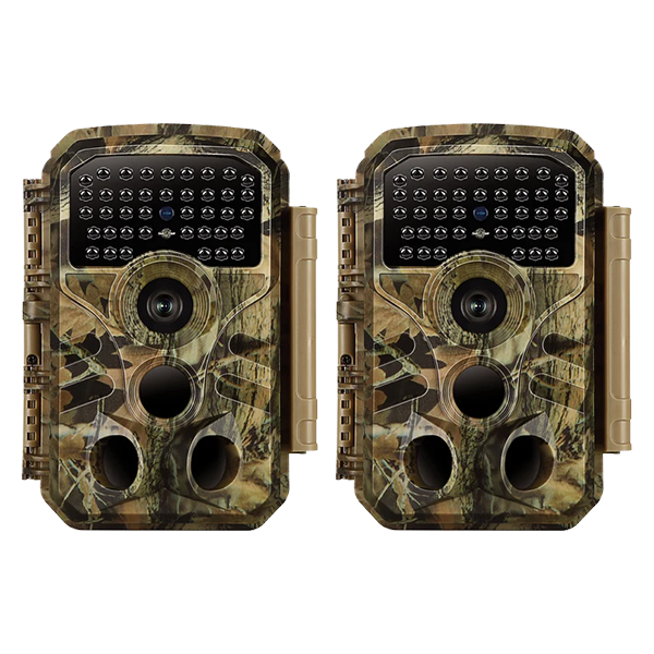 2-Pack Trail Camera 32MP Photo 1296P Video , 100ft Night Vision Game Cam, 0.1s Trigger Speed Waterproof for Wildlife Scouting | T306 Matte Olive Drab