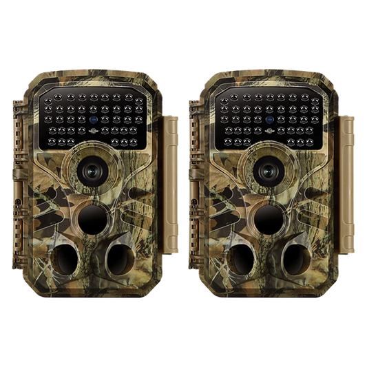 2-Pack 32MP Photo 1296P Video Trail Camera, 100ft Night Vision Game Cam, 0.1s Trigger Speed Waterproof for Wildlife Scouting | T306 Matte Olive Drab