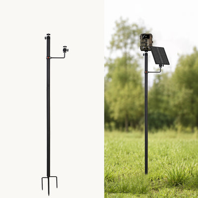 4.7 Ft Trail Camera Mount Stake for Trail Cam & Solar panel Mounting Post with 360° Rotatable 1/4" Ball Head Mount Stand