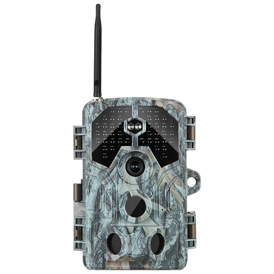 4K WiFi 64MP Trail Camera with 100ft No-Glow Night Vision, 0.1s Trigger Speed Waterproof Game Cam for Wildlife & Backyard Security | A106W Driftwood Bark