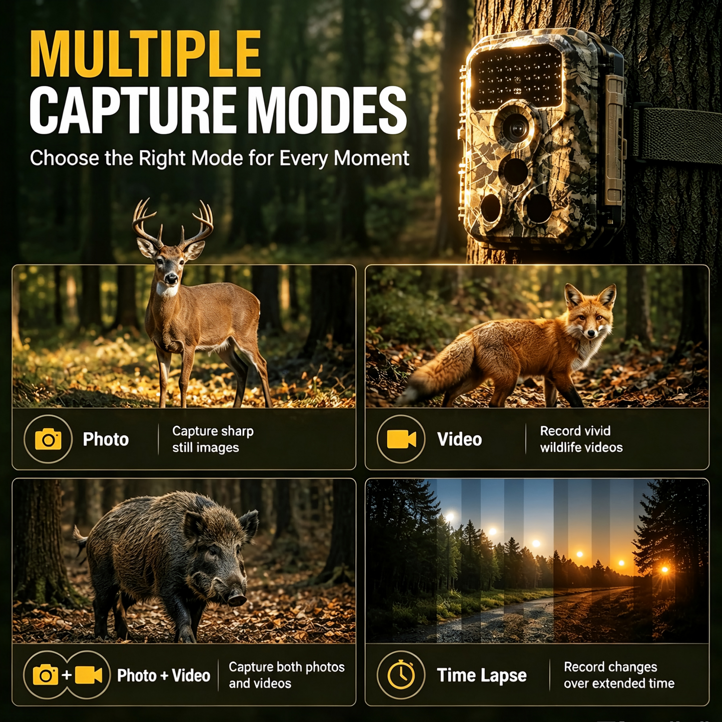2-Pack Trail & Game Camera 64MP Photo 4K Video 100ft No-Glow Night Vision 0.1s Trigger Speed Waterproof for Wildlife Scouting | T306 Olive Green Camouflage