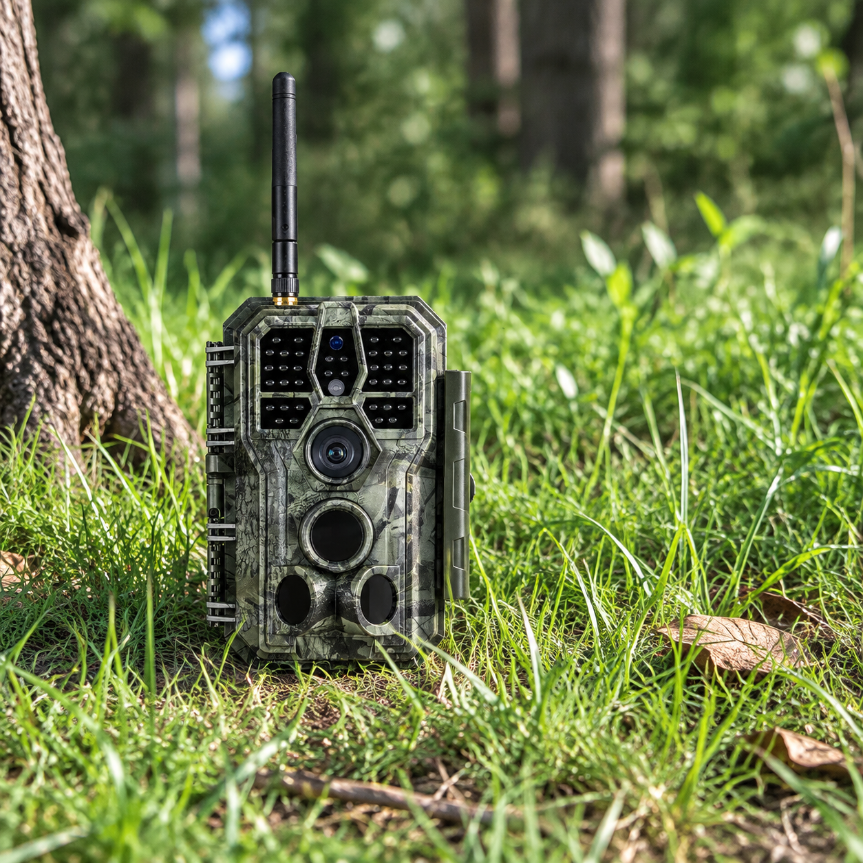 Bluetooth WIFI Trail Cameras 64MP 1296P for Wildlife Observing & Home or Backyard Security Night Vision Motion Activated Waterproof | A280W Matte Olive Drab