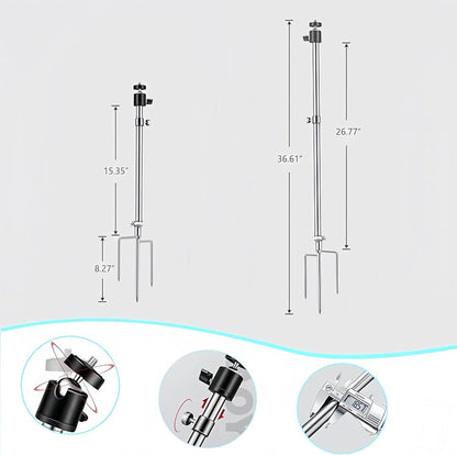 Wildlife camera mount, thick foldable stainless steel mount, 360° adjustable, universal thread connection 1/4''-20 (6 mm) for solar panel, night fishing lights