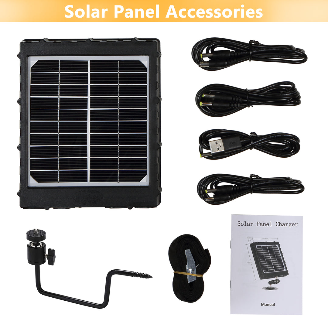 Solar Panel Hunting Camera Accessories Solar-Powered Hunting Camera  Charger: 3000mAh Rechargeable 6V-12V Solar Panel Kit For Hunting Accessories