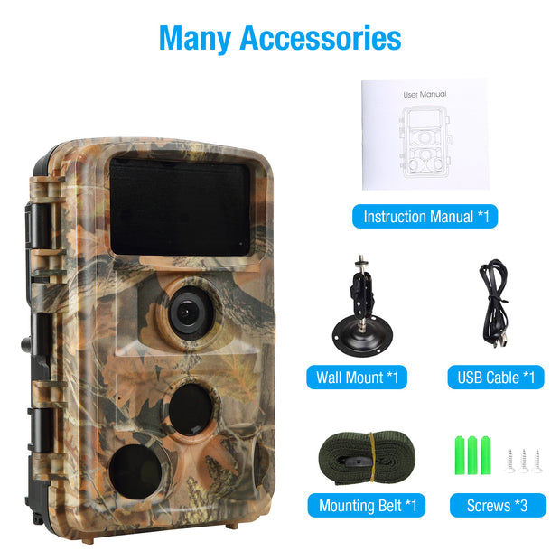 Game & Trail Deer Cameras 24MP 1080P Video Night Vision Motion Activated for Outdoor Wildlife Observation & Home Security Photo & Video Model DL2Q