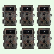 6-Pack Game Trail Deer Cameras for Observation 24MP 1296P Video with 100ft Night Vision Motion Activated 0.1S Trigger Speed Waterproof No Glow | A262