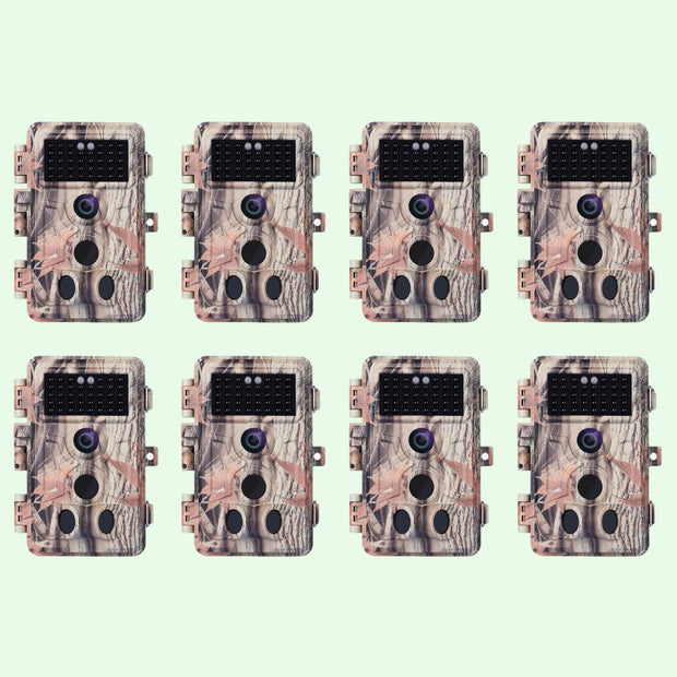 8-Pack Game Trail Wildlife Observing Deer Cameras 32MP 1296P Video with Night Vision Motion Activated No Glow Infrared Waterproof | A262