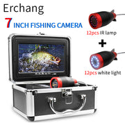 Underwater Fishing Camera, 720P Camera, Portable Video Fish Finder with 800*480 IPS 7 inch Screen, 12pcs IR and 12pcs LED White Lights for Ice, Lake, Boat, Sea Fishing | DV3524E