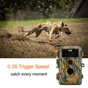 8-Pack Stealthy Camo Trail Wildlife & Backyard Field Cams 32MP 1296P Night Vision Invisible Infrared Motion Activated Waterproof Password Protected