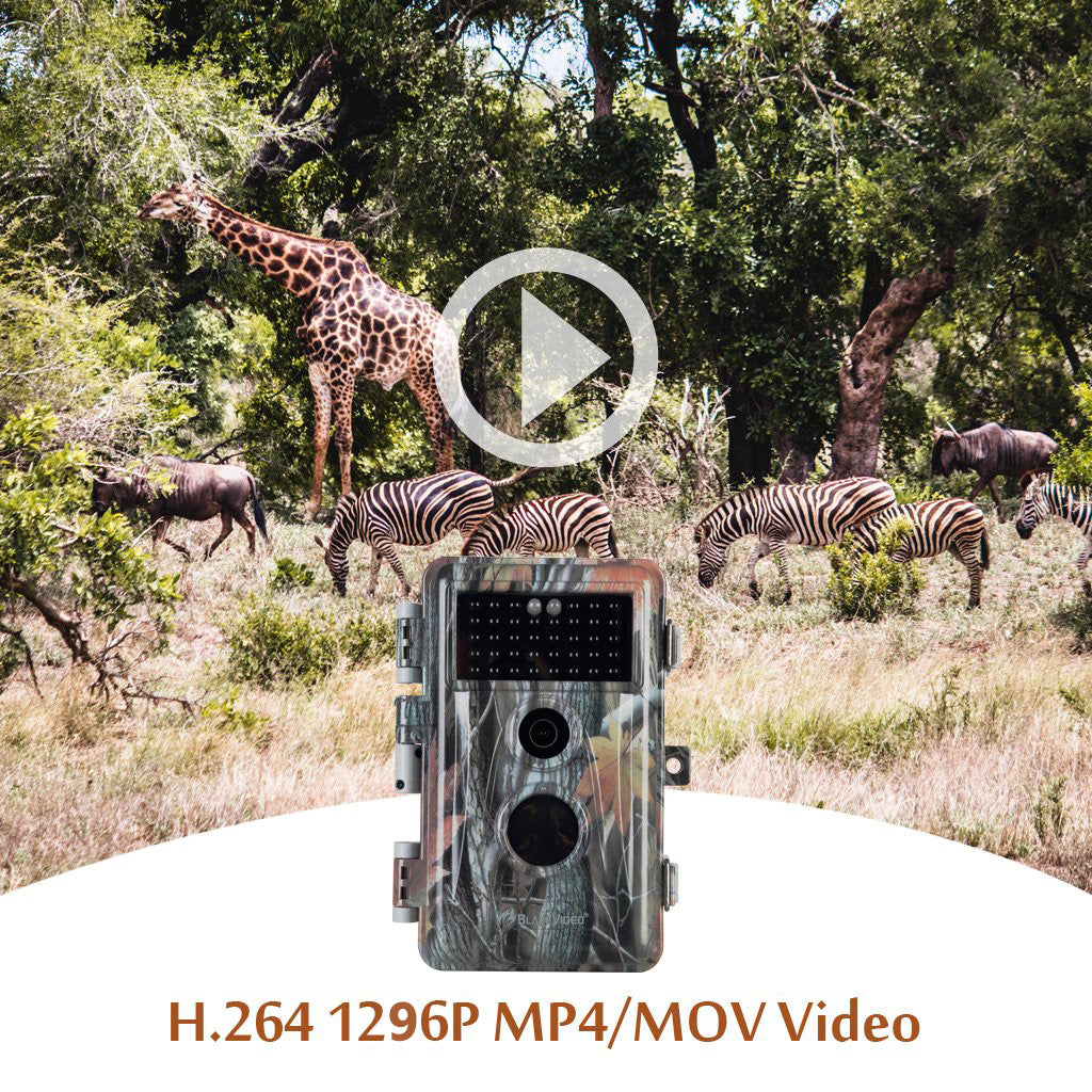 64MP 1296P Video Camouflage Game Trail & Deer Observing Wildlife Camera HD Motion Activated No Glow Night Version IP66 Waterproof | A252 Driftwood Bark