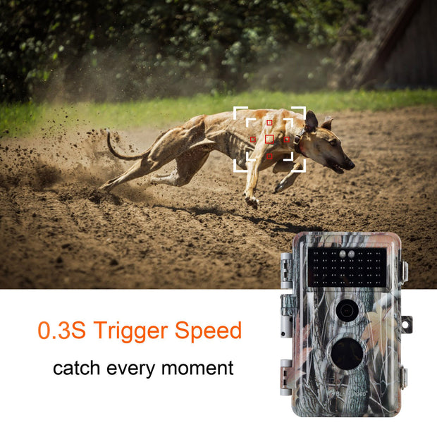 8-Pack No Glow Game & Trail Observing Deer Wildlife Cameras 32MP 1296P Video Night Vision Motion Activated IP66 Waterproof No Glow | A252