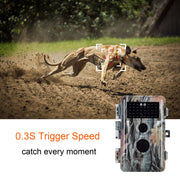 4-Pack Stealthy Game Trail Cameras for Observing & Home Security 32MP 1296P No Flash Infrared Night Vision Motion Activated Waterproof | A252