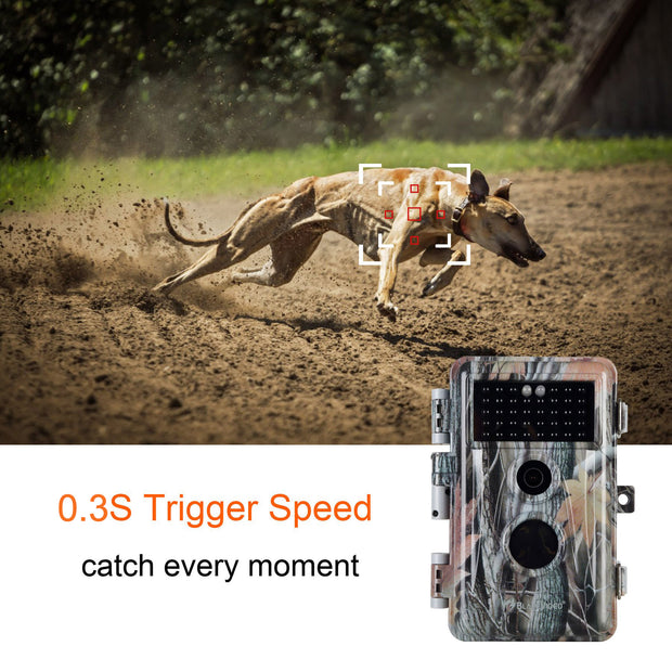 Camouflage Game Trail & Deer Observing Wildlife Camera HD 32MP 1296P Video Motion Activated No Glow Night Version IP66 Waterproof | A252