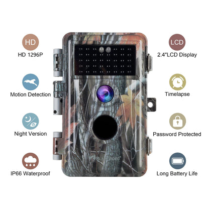 5-Pack 64MP 1296P Trail & Field Tree Cameras Stealthy Camouflage for Wildlife Deer Observing Invisible Infrared Night Vision Motion Activated Waterproof | A252 Driftwood Bark