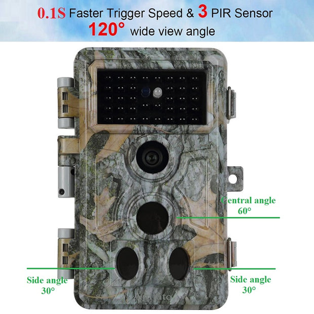 Trail Game Deer Camera Stealthy Camouflage No Glow for Observing 32MP 1296P 0.1S Trigger Time Motion Activated Waterproof Time Lapse Photo& Video A262