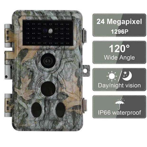 Trail Game Deer Camera Stealthy Camouflage No Glow for Observing 32MP 1296P 0.1S Trigger Time Motion Activated Waterproof Time Lapse Photo& Video A262