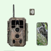 Bluetooth Wifi Game & Trail Cameras 32MP 1296P for Wildlife Observing & Home or Backyard Security Night Vision Motion Activated Waterproof | A280W Brown