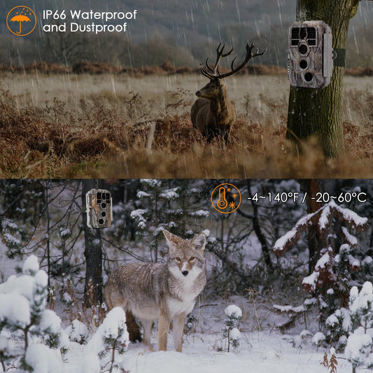 Bluetooth WIFI 64MP 1296P Trail Cameras for Wildlife Observing & Home or Backyard Security Night Vision Motion Activated Waterproof | A280W Matte Olive Drab