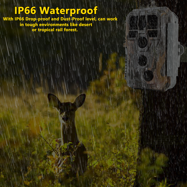 5-Pack A280 Trail Game Deer Cameras 48MP Photo 2304x1296P Full HD Video 100ft Night Vision No Glow 0.1S Trigger Motion Activated Waterproof