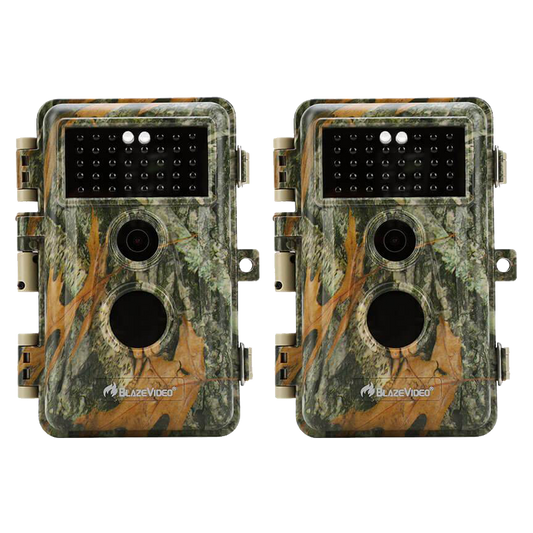 2-Pack Game Trail Wildlife Animal Cams Observing Deer Cameras 64MP Photo 1296P Video Night Vision No Glow Infrared Motion Activated Waterproof | A252 Matte Olive Drab