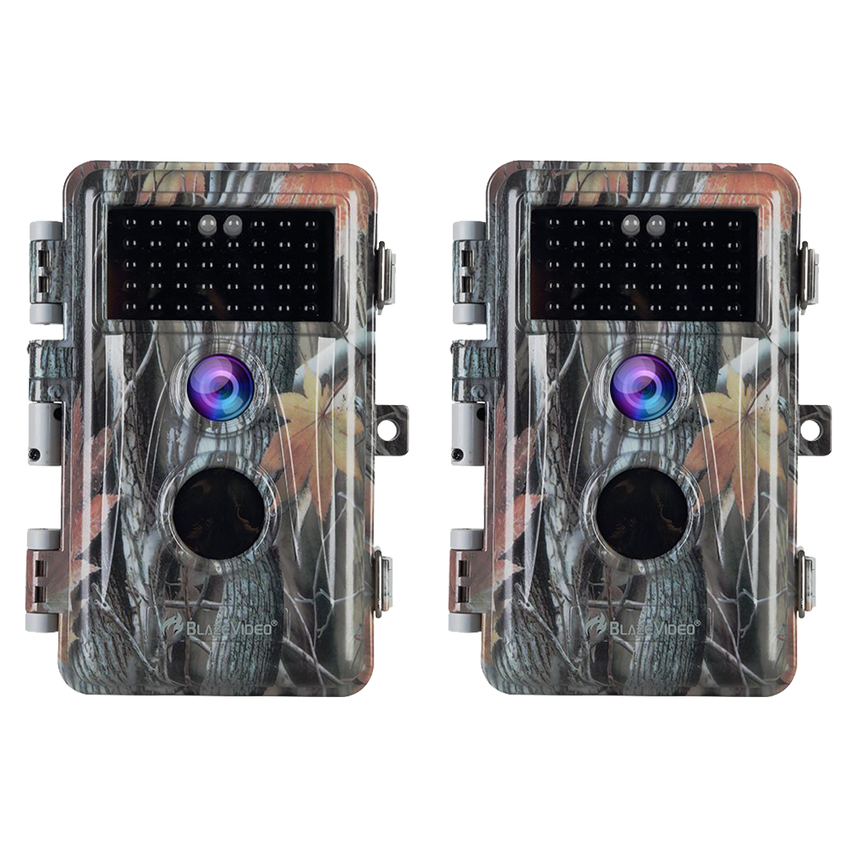 2-Pack Game & Deer Trail Wildlife Cameras 64MP Photo 2304x1296P Video Night Vision Motion Activated Waterproof No Glow Time Lapse Photo & Video Model for Backyard Security | A252 Driftwood Bark