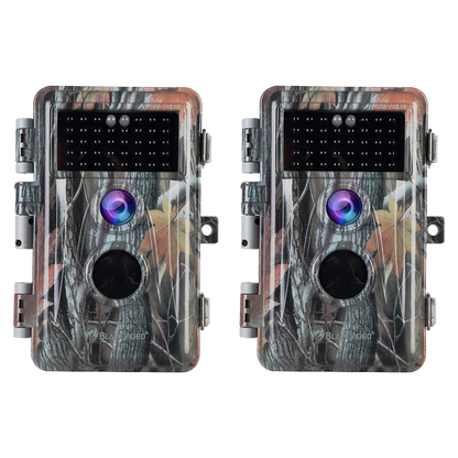 2-Pack Game & Deer Trail Wildlife Cameras 64MP Photo 2304x1296P Video Night Vision Motion Activated Waterproof No Glow Time Lapse Photo & Video Model for Backyard Security | A252 Driftwood Bark