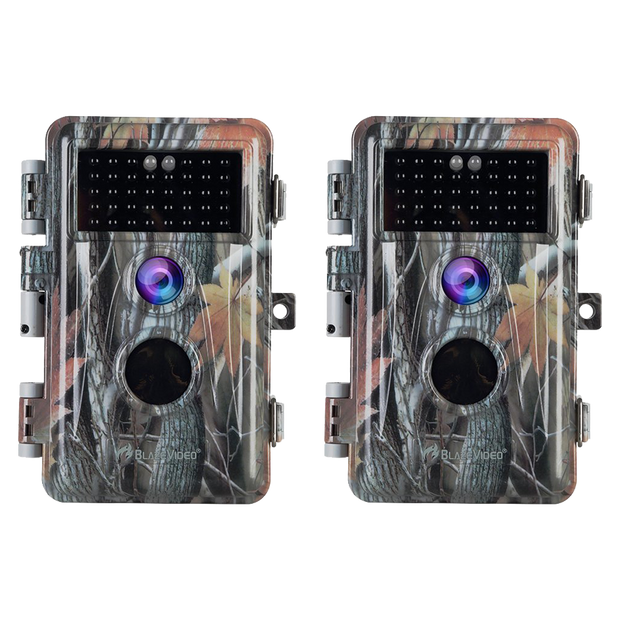 2-Pack Game & Deer Trail Wildlife Cameras 32MP Photo 2304x1296P Video Night Vision Motion Activated Waterproof No Glow Time Lapse Photo & Video Model