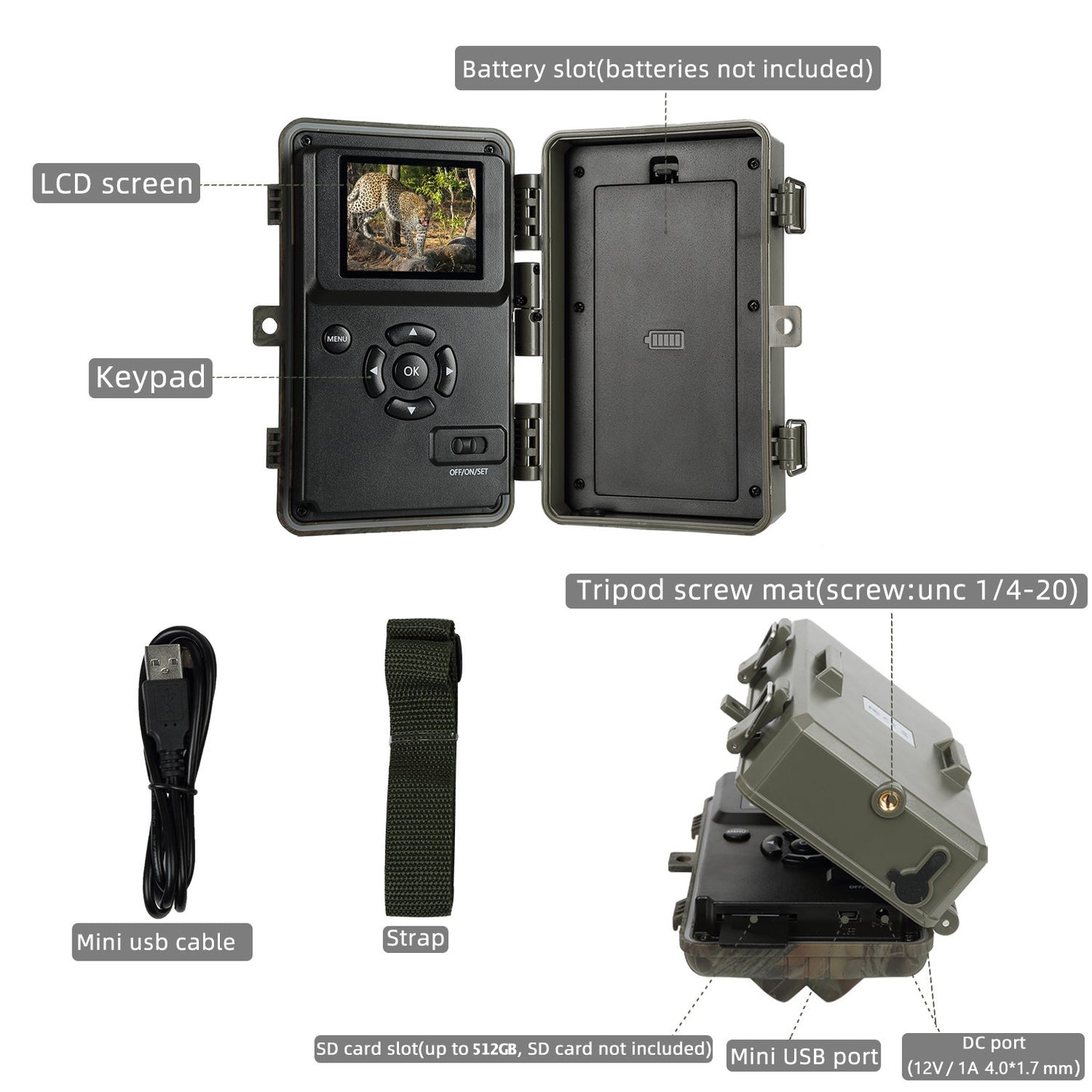 4-Pack 64MP 1296P Stealthy Camo Game Trail Deer Cameras 100ft Night Vision Motion Activated 0.1S Trigger Speed Waterproof No Glow Infrared Time Lapse | A323 Oak Brown