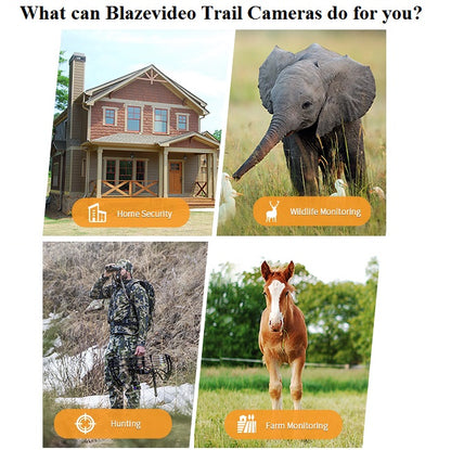 Trail Deer Camera 64MP 1296P 100ft Night Vision Motion Activated 0.1S Trigger Speed No Glow Waterproof for Wildlife Observing & Backyard Security | A323 Oak Brown
