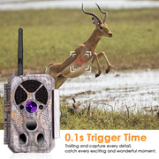 Bluetooth WIFI Game & Trail Camera Security Camera 32MP Picture 1296P Video Black Flash Wildlife Cam Night Vision Motion Activated Waterproof | A350W