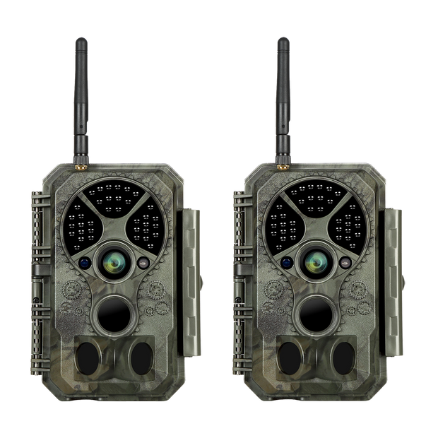 2-Pack Bluetooth Wireless WIFI Game Trail Cameras for Wildlife Observation & Home Backyard Security Night Vision Motion Activated Waterproof | A350W Green