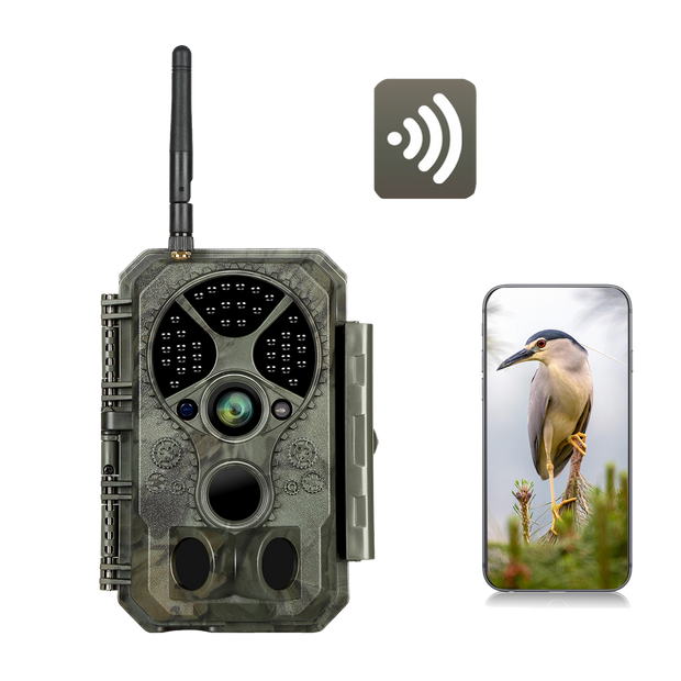 Bluetooth WIFI Game & Trail Camera Security Camera 32MP Picture 1296P Video Black Flash Wildlife Cam Night Vision Motion Activated Waterproof | A350W Green