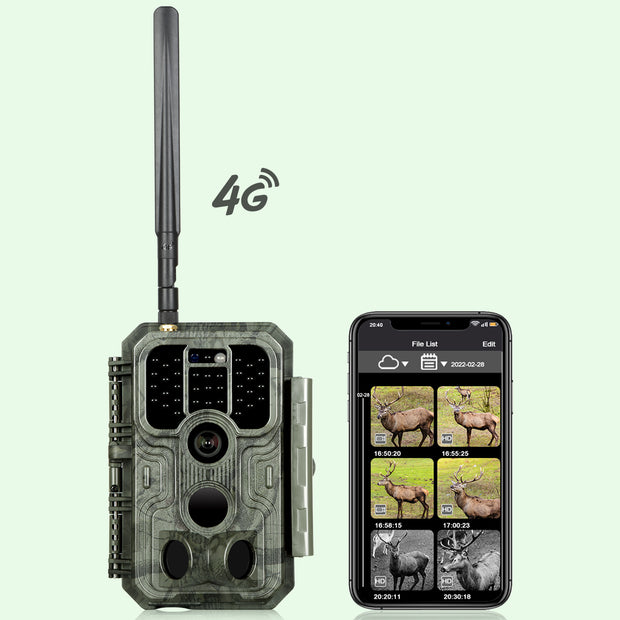 4G LTE Cellular Game & Trail Camera 32MP 1296P 100ft Night Vision Motion Activated Waterproof with SIM Card Sends Picture to Cell Phone | A390G Green