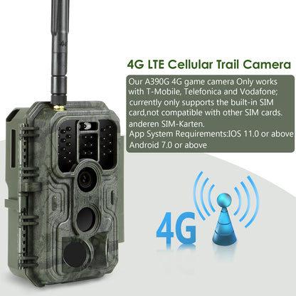 4G LTE Cellular 32MP 1296P Game & Trail Camera 100ft Night Vision Motion Activated Waterproof with SIM Card Sends Picture to Cell Phone | A390G Matte Olive Drab