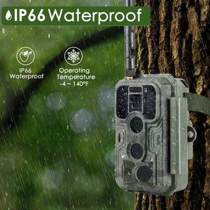 4G LTE Cellular 32MP 1296P Game & Trail Camera 100ft Night Vision Motion Activated Waterproof with SIM Card Sends Picture to Cell Phone | A390G Matte Olive Drab