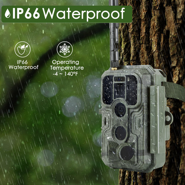 4G LTE Cellular Game & Trail Camera 32MP 1296P 100ft Night Vision Motion Activated Waterproof with SIM Card Sends Picture to Cell Phone | A390G Green