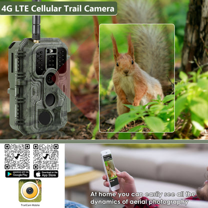 4G LTE Cellular 32MP 1296P Game & Trail Camera 100ft Night Vision Motion Activated Waterproof with SIM Card Sends Picture to Cell Phone | A390G Matte Olive Drab