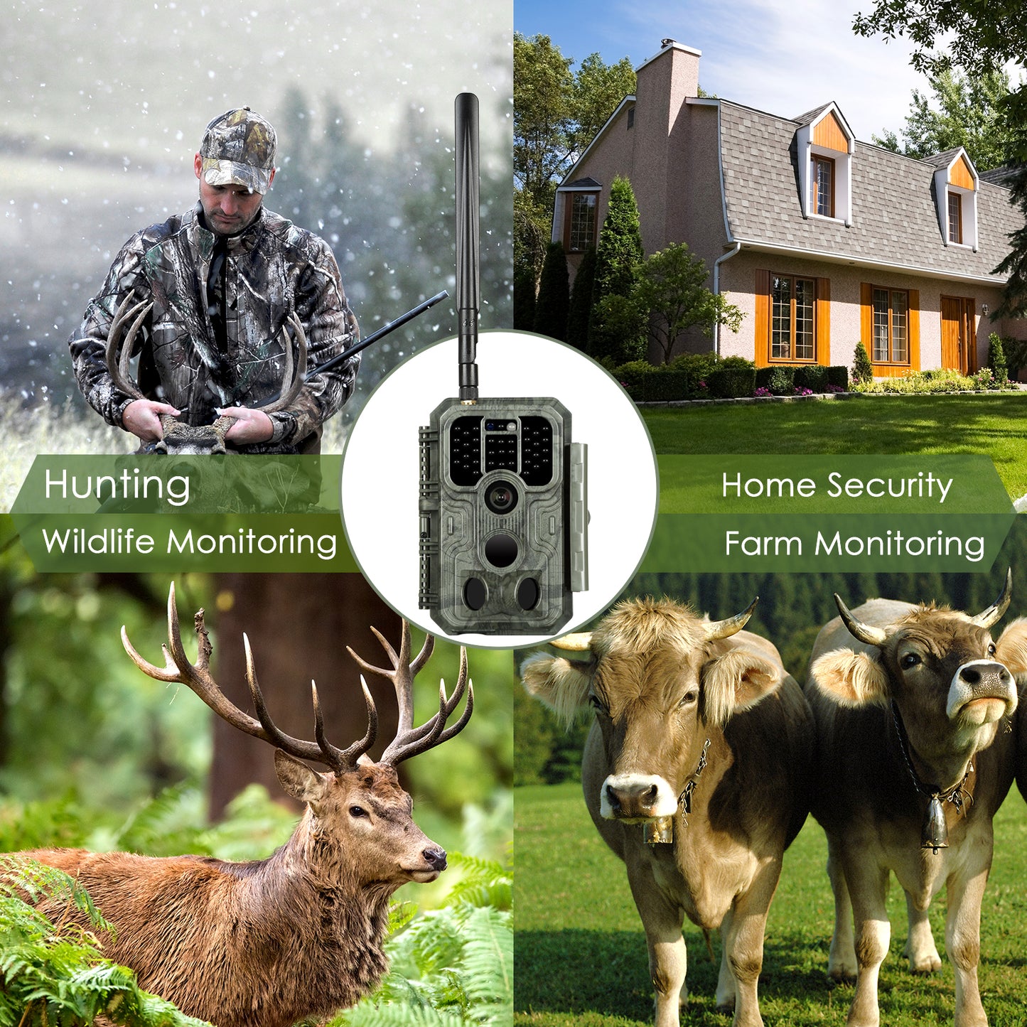 4G LTE Cellular 32MP 1296P Game & Trail Camera 100ft Night Vision Motion Activated Waterproof with SIM Card Sends Picture to Cell Phone | A390G Matte Olive Drab