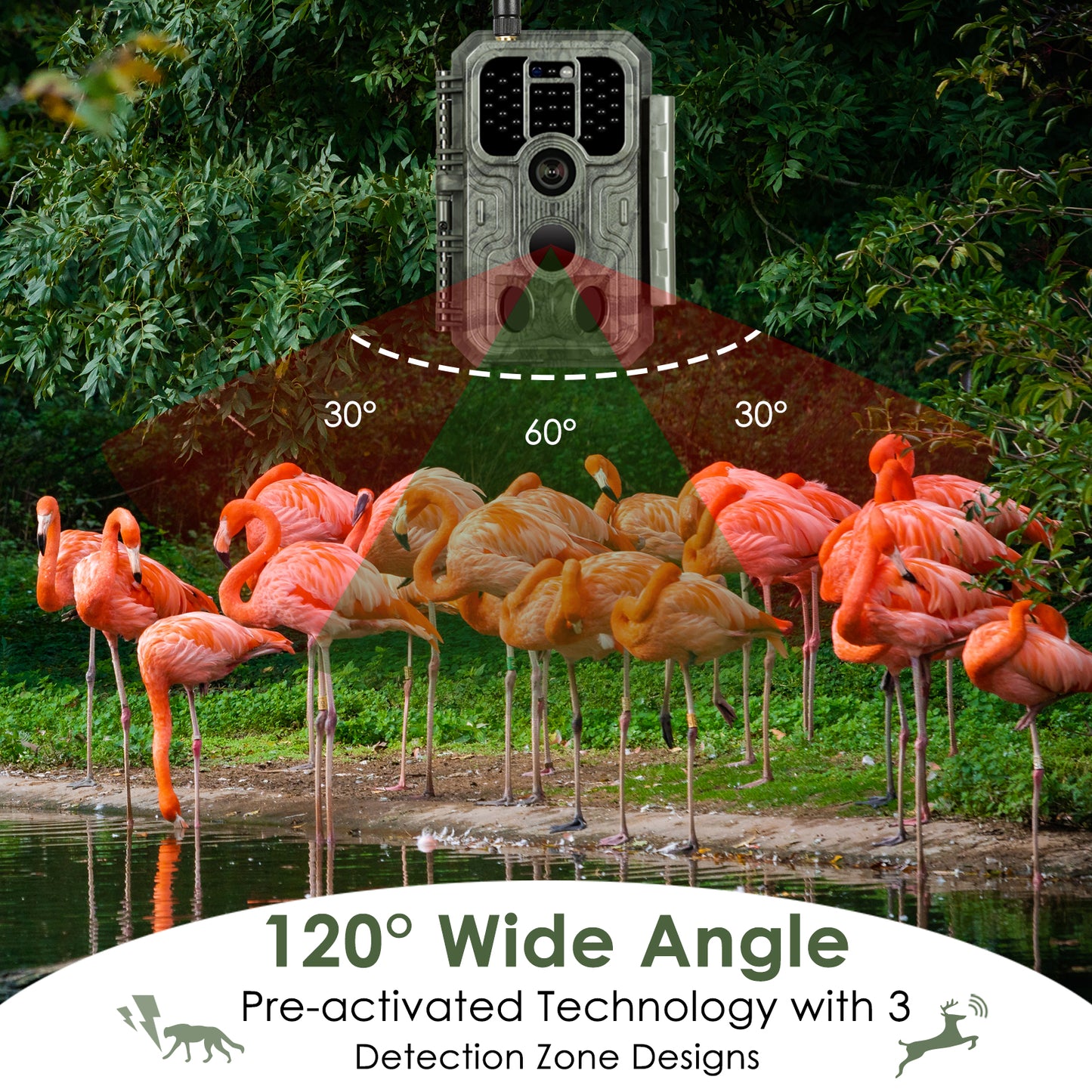 4G LTE Cellular 32MP 1296P Game & Trail Camera 100ft Night Vision Motion Activated Waterproof with SIM Card Sends Picture to Cell Phone | A390G Matte Olive Drab