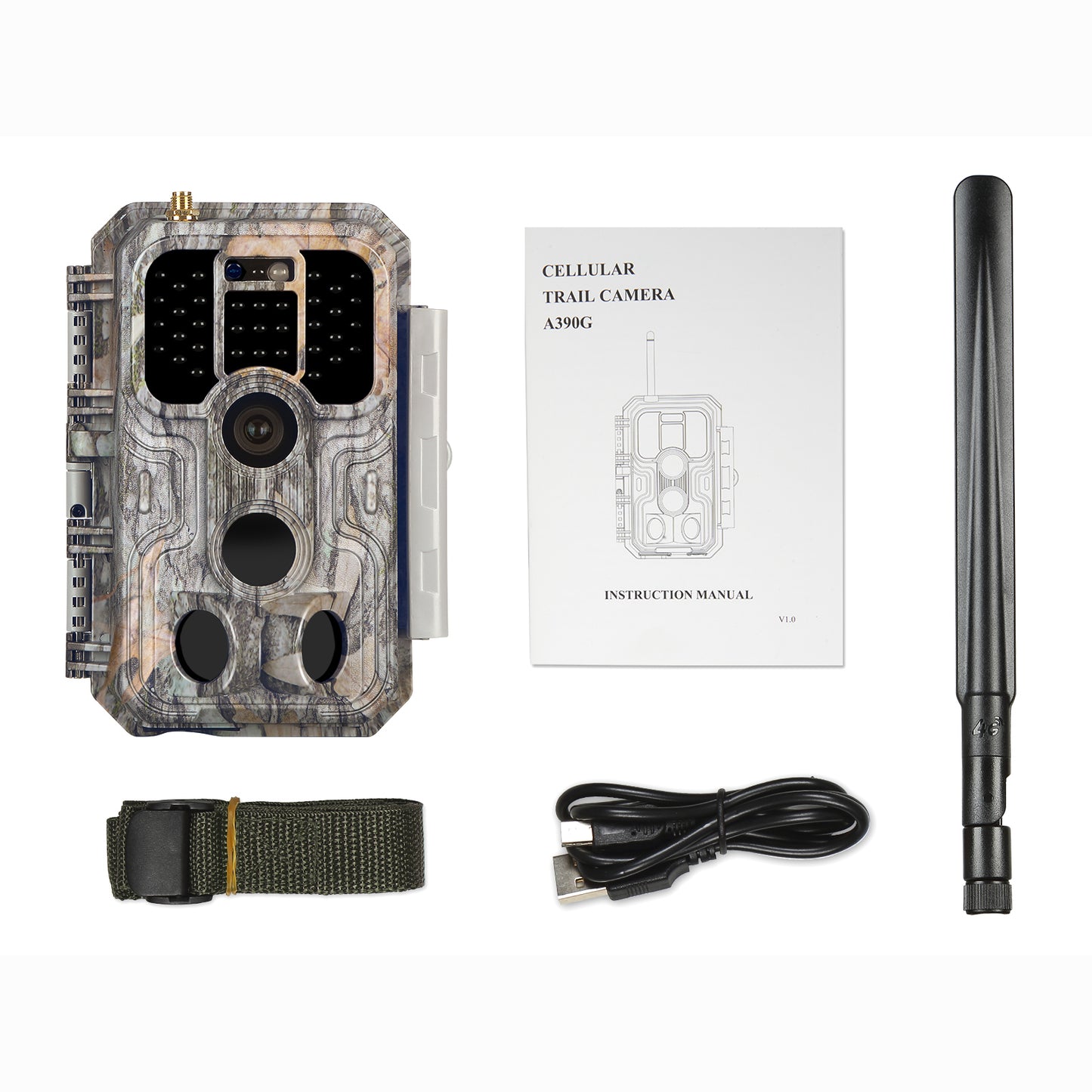 4G LTE Cellular 32MP 1296P Game & Trail Camera 32MP 1296P 100ft Night Vision Motion Activated Waterproof with SIM Card Sends Picture to Cell Phone | A390G Driftwood Bark