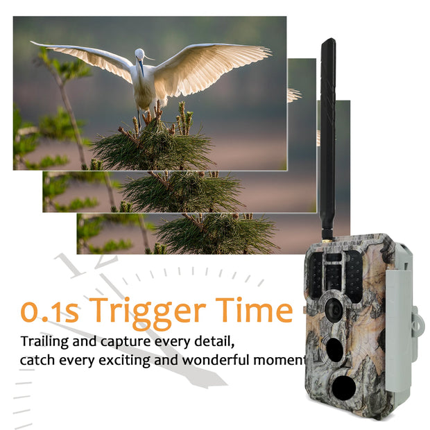 Bundle 4G LTE Cellular Trail Camera 32MP 1296P with SIM Card & 32G SD and Solar Panel Sends Picture to Cell Phone