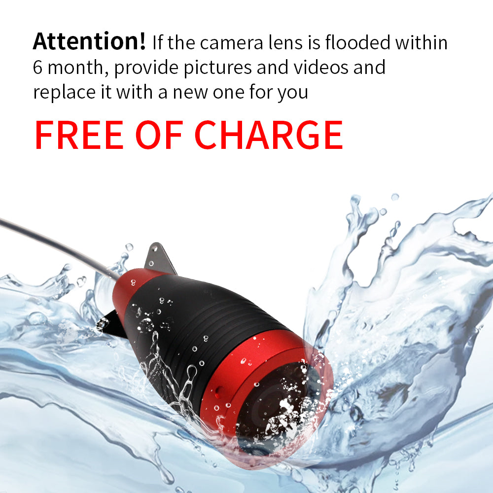 Underwater Fishing Camera, 720P Camera, Portable Video Fish Finder with 800*480 IPS 7 inch Screen, 12pcs IR and 12pcs LED White Lights for Ice, Lake