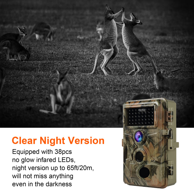 10-Pack Stealthy Camouflage Game & Deer Trail Wildlife Cameras 24MP 1296P Video Night Vision Motion Activated Waterproof Stand by Time Up to 6 Months
